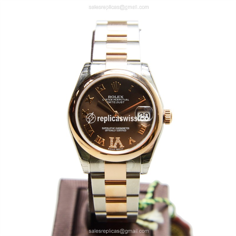 Rolex 178241BRRNVIDIAOY LADY DATEJUST Automatic 18kt Rose Gold & Steel
