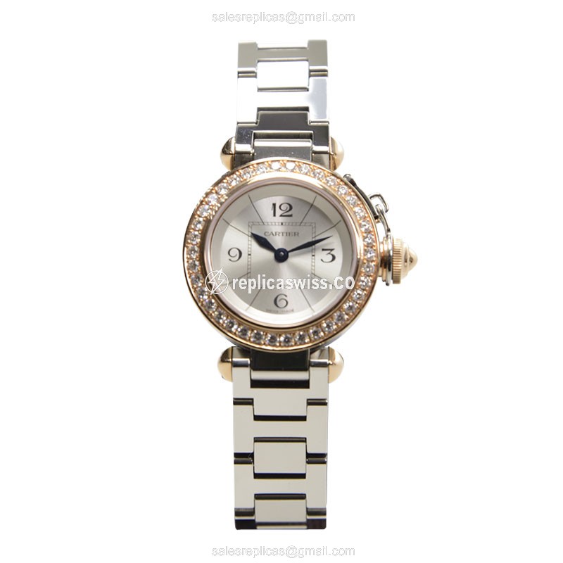 Cartier WJ124021 PASHA DE CARTIER Quartz 18kt Rose Gold & Diamonds