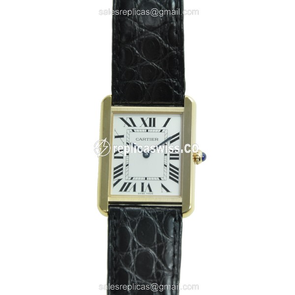 Cartier W1018855 TANK Quartz 18kt Rose Gold & Steel