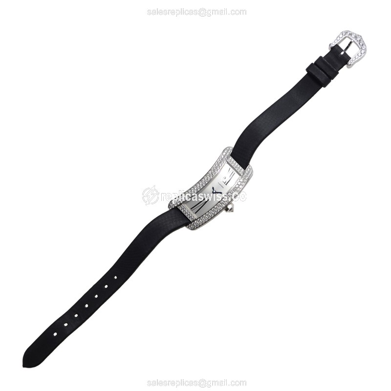 Cartier WJ300950 TANK Quartz 18kt White Gold & Diamond