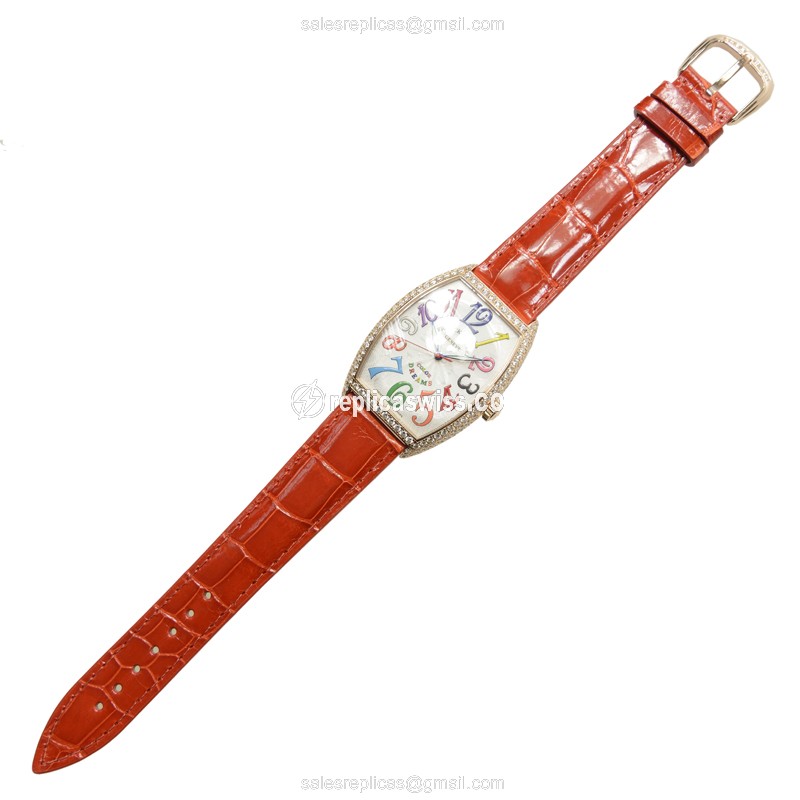 Franck Muller 6850 SC COL DRM D (5N) CINTREE CURVEX Automatic 18kt Rose Gold & Diamonds