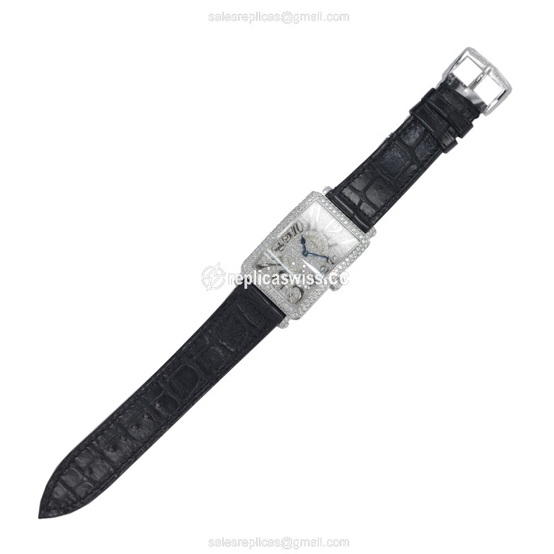 Franck Muller 952 QZ D CD REL (OG) LONG ISLAND Quartz 18kt White Gold & Diamond