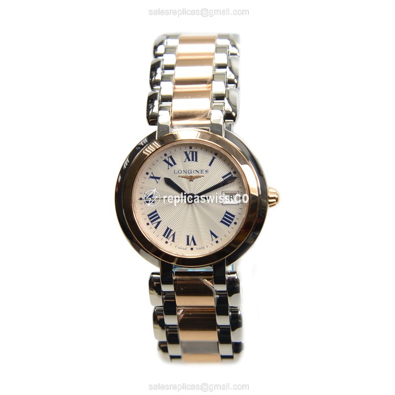 Longines L8.112.5.78.6 PRIMA LUNA Quartz 18kt Rose Gold & Steel