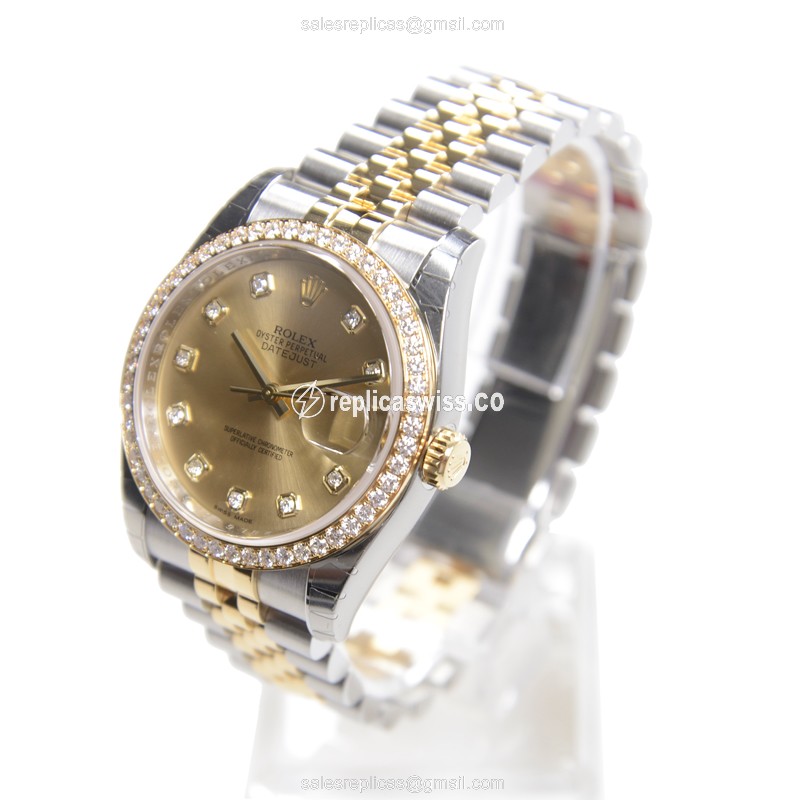 Rolex 116243G DATEJUST Automatic 18kt Gold & Diamond & Steel