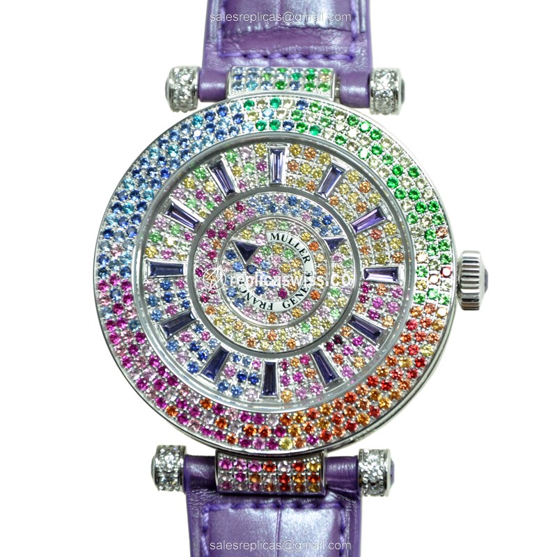 Franck Muller DM 42 QTR SAI D 3R CD (OG) (QUATRE SAISONS) DOUBLE MYSTERY Automatic 18kt White Gold & Diamond