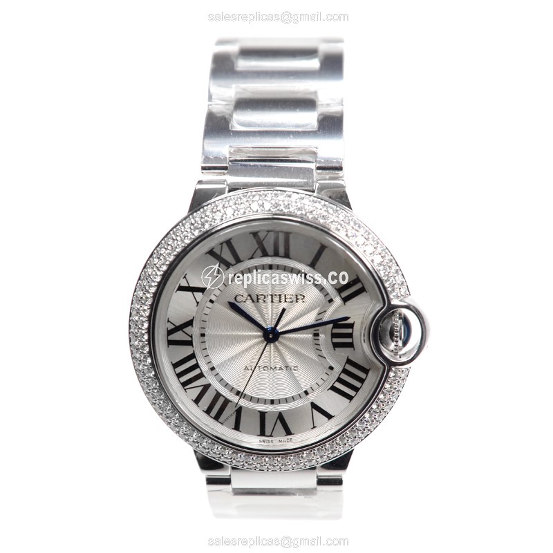 Cartier WE9006Z3 BALLON BLEU Automatic 18kt White Gold & Diamond