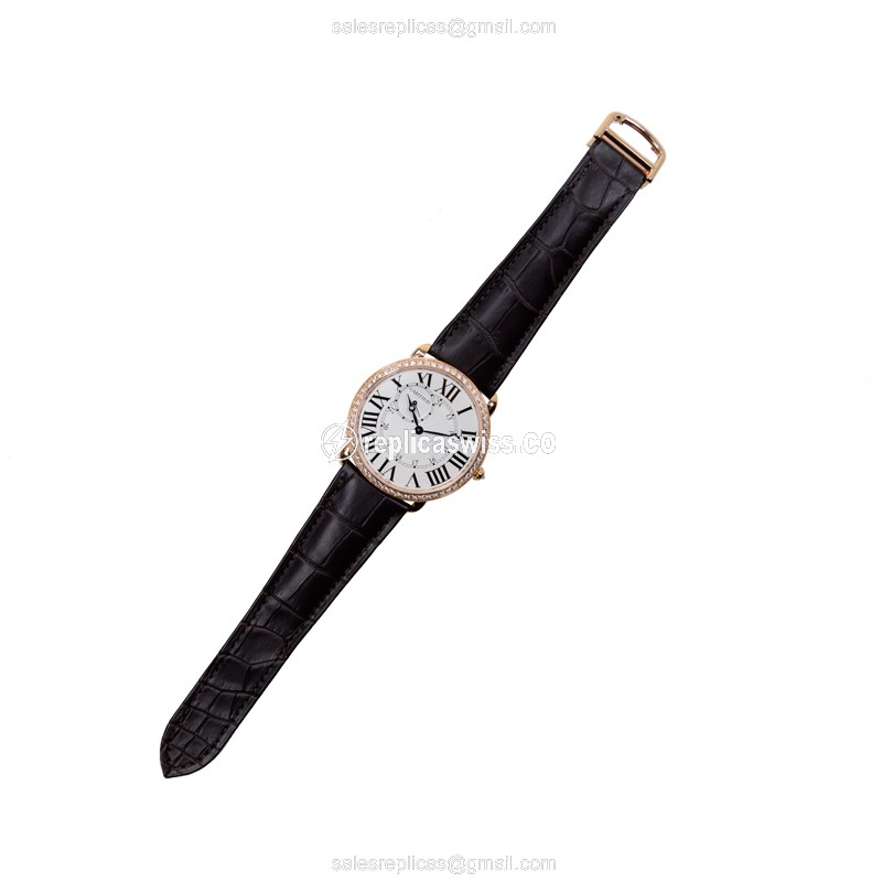 Cartier WR007001 RONDE LOUIS CARTIER Manual Wind 18kt Rose Gold & Diamonds
