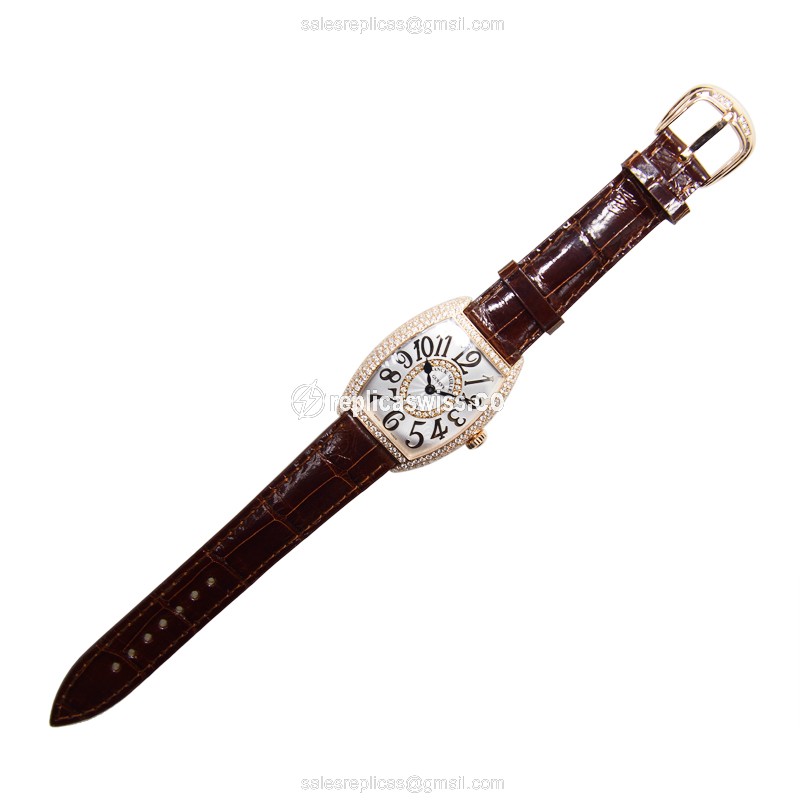 Franck Muller 7502 QZ REL D CD 1R (5N) CINTREE CURVEX Quartz 18kt Rose Gold & Diamonds