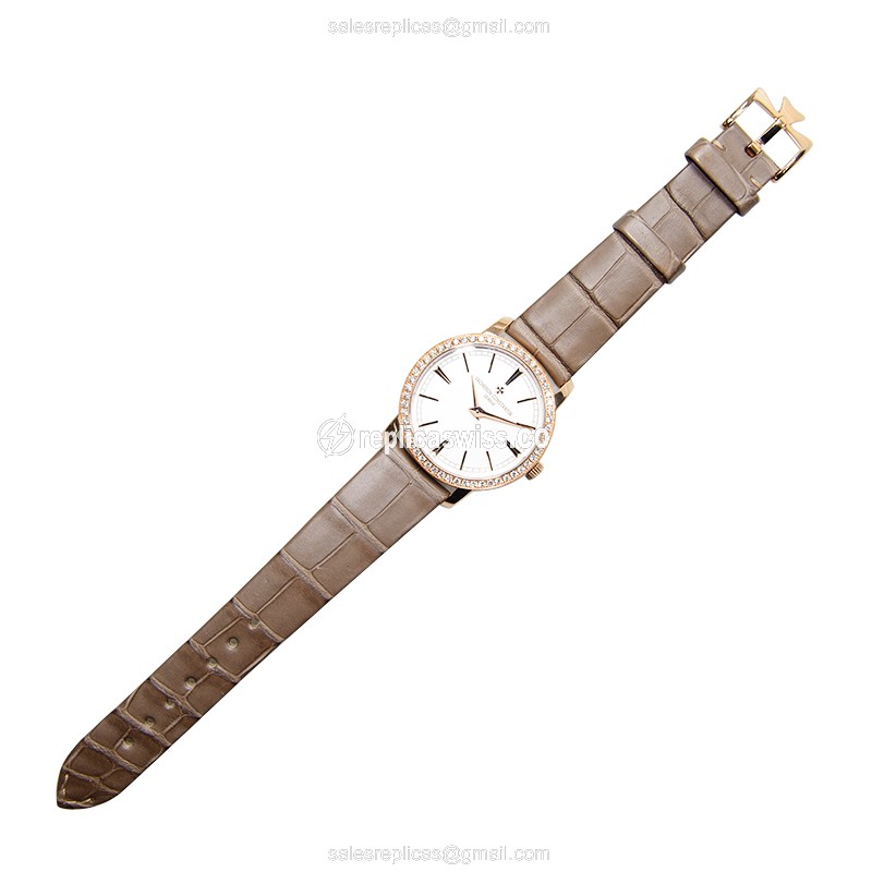 Vacheron Constantin 81590/000R-9847 TRADITIONNELLE Manual Wind 18kt Rose Gold & Diamonds