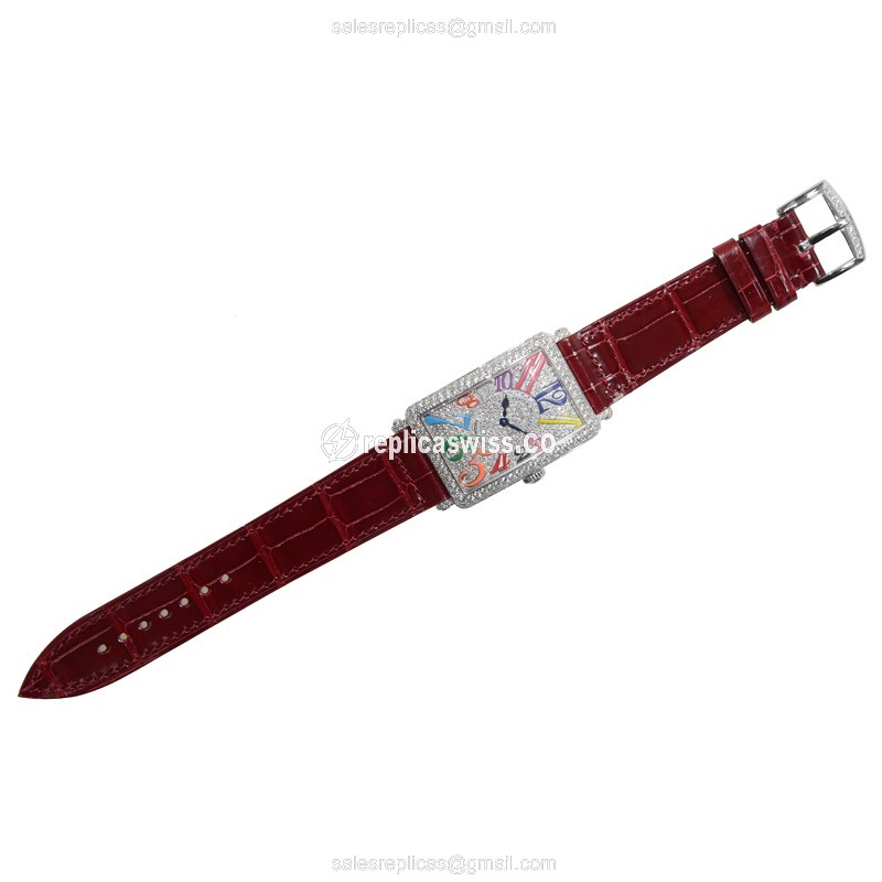 Franck Muller 952 QZ COL DRM D CD (OG) LONG ISLAND Quartz 18kt White Gold & Diamond