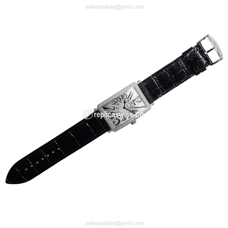 Franck Muller 1002 QZ D (OG) LONG ISLAND Quartz 18kt White Gold & Diamond