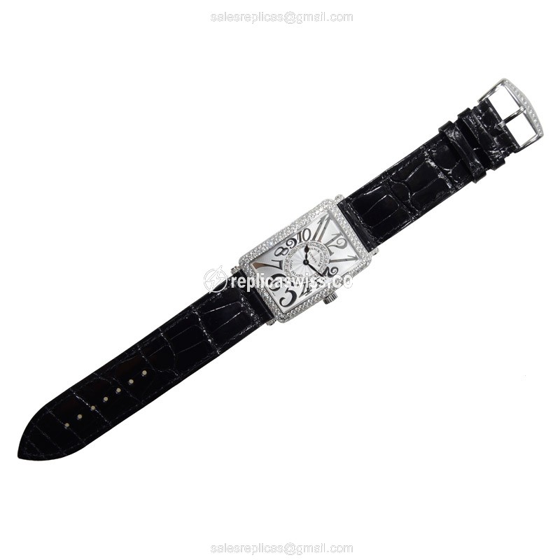 Franck Muller 1002 QZ D CD 1R (OG) LONG ISLAND Quartz 18kt White Gold & Diamond
