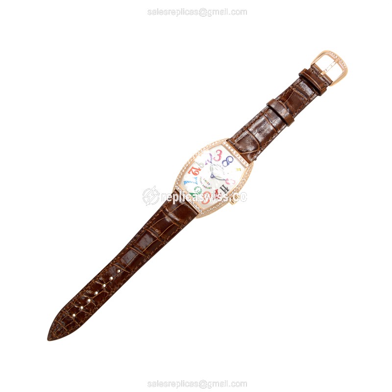 Franck Muller 7851 CH COL DRM (5N) CRAZY HOURS Automatic 18kt Rose Gold & Diamonds