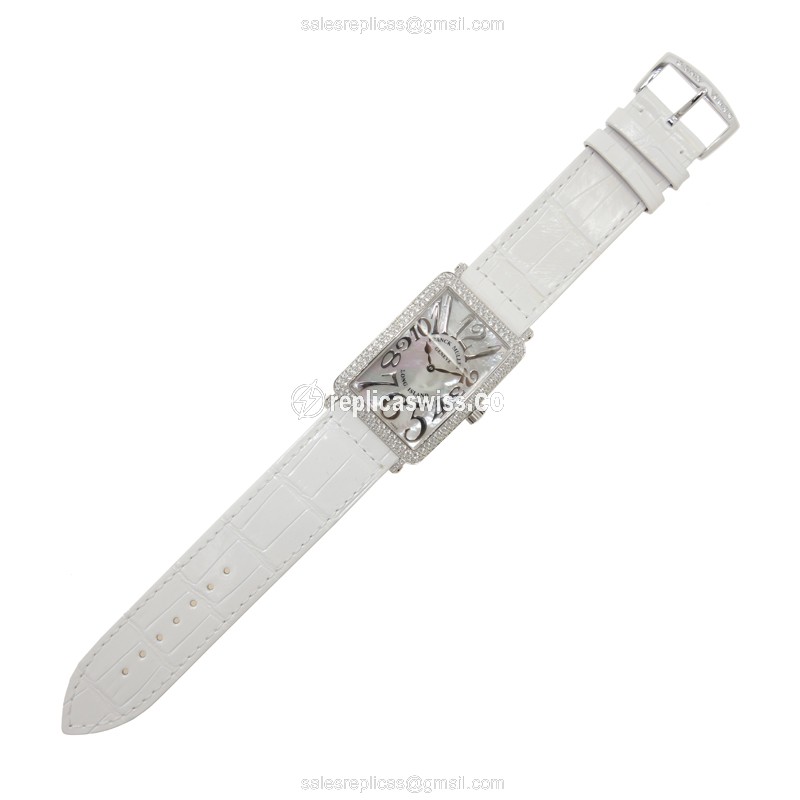 Franck Muller 1002 QZ REL MOP D (OG) LONG ISLAND Quartz 18kt White Gold & Diamond