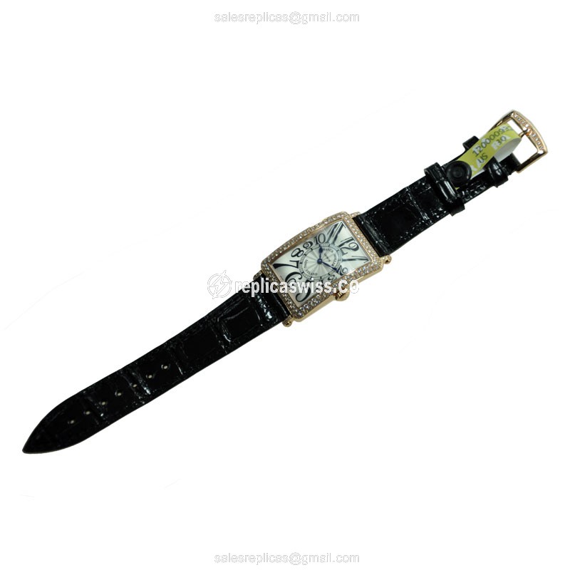 Franck Muller 952 QZ D (5N) LONG ISLAND Quartz 18kt Rose Gold & Diamonds