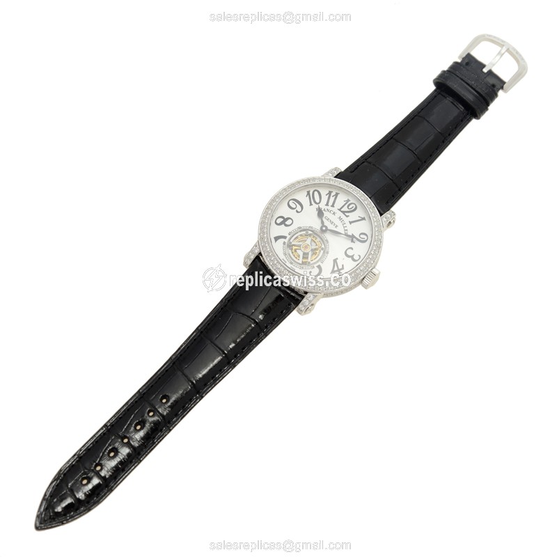 Franck Muller 7008 T D (OG) DOUBLE MYSTERY Manual Wind 18kt White Gold & Diamond