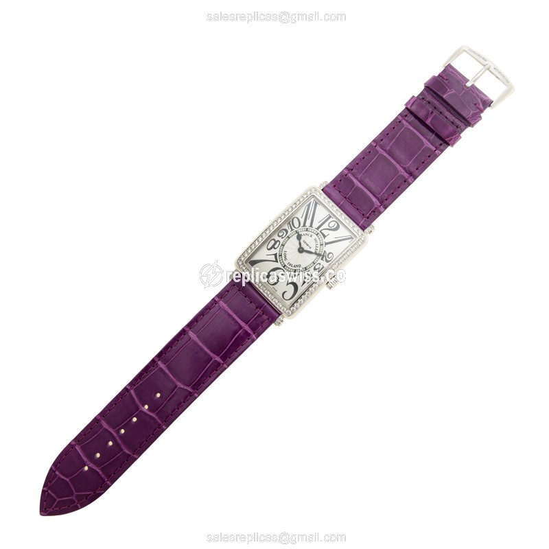 Franck Muller 1002 QZ D 1R (OG) LONG ISLAND Quartz 18kt White Gold & Diamond