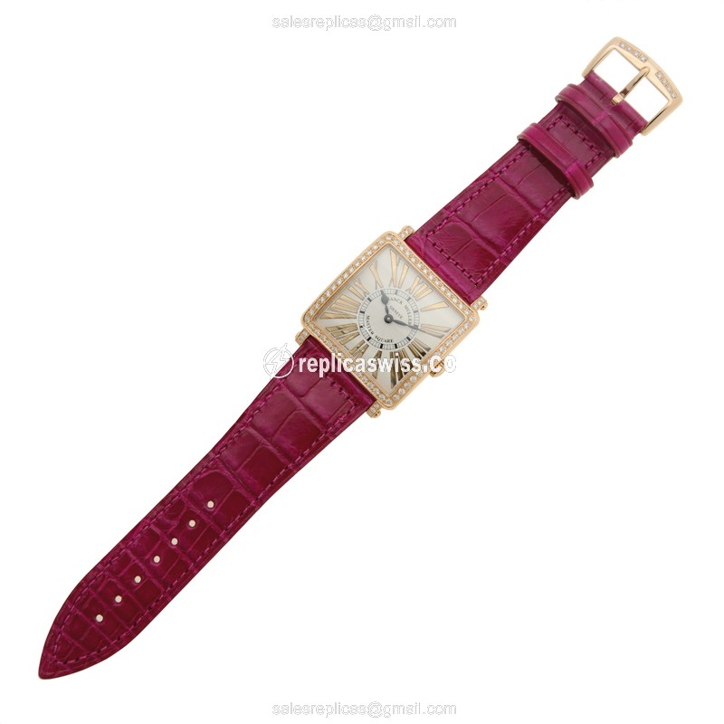 Franck Muller 6002 M QZ B REL R D 1R (5N) MASTER SQUARE Quartz 18kt Rose Gold & Diamonds