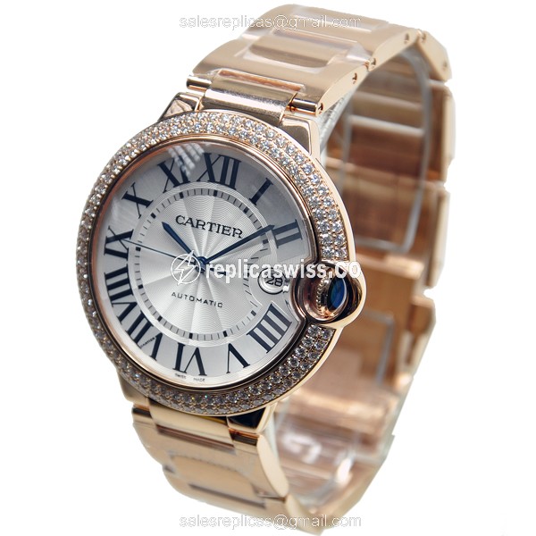Cartier WE9008Z3 BALLON BLEU Automatic 18kt Rose Gold & Diamonds