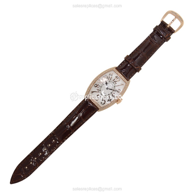 Franck Muller 5852 QZ REL D (5N) CINTREE CURVEX Quartz 18kt Rose Gold & Diamonds