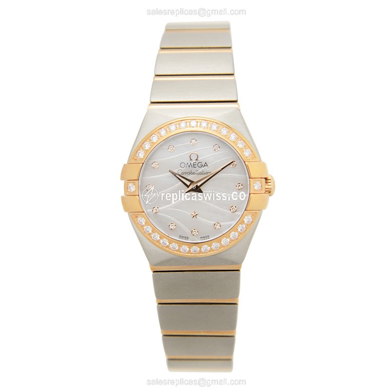 Omega 123.25.24.60.55.012 CONSTELLATION Quartz 18kt Rose Gold & Diamonds