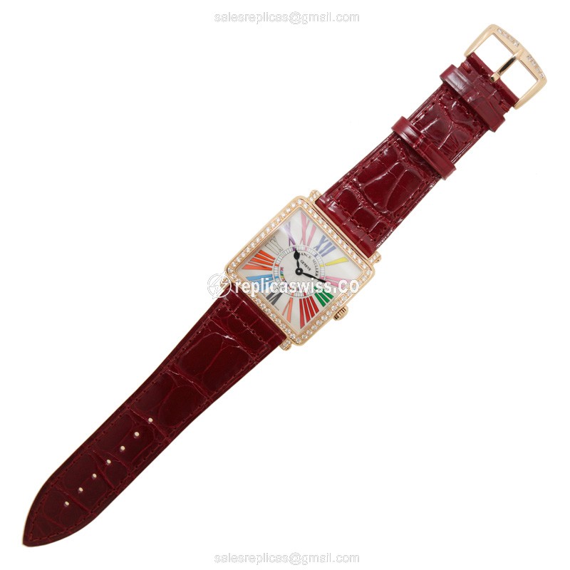 Franck Muller 6002 M QZ COL DRM R D 1R (5N) MASTER SQUARE Quartz 18kt Rose Gold & Diamonds