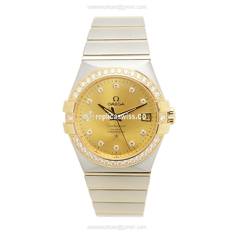 Omega 123.25.35.20.58.001 CONSTELLATION Automatic 18kt Gold & Diamond & Steel