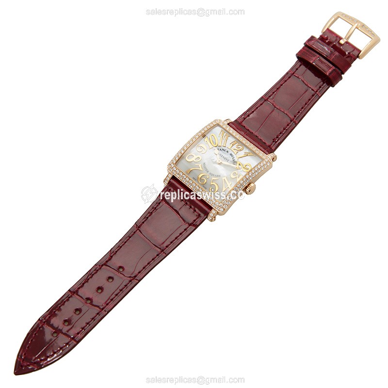 Franck Muller 6002 M B QZ REL MOP V D (5N) MASTER SQUARE Quartz 18kt Rose Gold & Diamonds