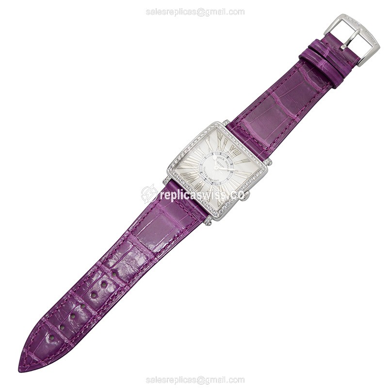 Franck Muller 6002 M B QZ REL R D 1R (AC) MASTER SQUARE Quartz Stainless Steel & Diamonds