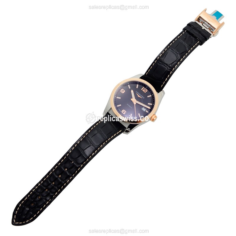 Longines L2.785.5.56.3 CONQUEST Automatic 18kt Rose Gold & Steel