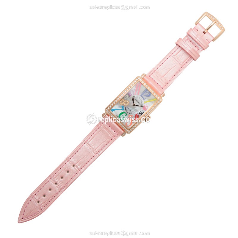 Franck Muller 952 QZ COL DRM MOP D 1R CD8 (5N) LONG ISLAND Quartz 18kt Rose Gold & Diamonds