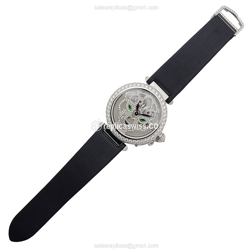 Cartier HPI00365 PASHA DE CARTIER Manual Wind 18kt White Gold & Diamond