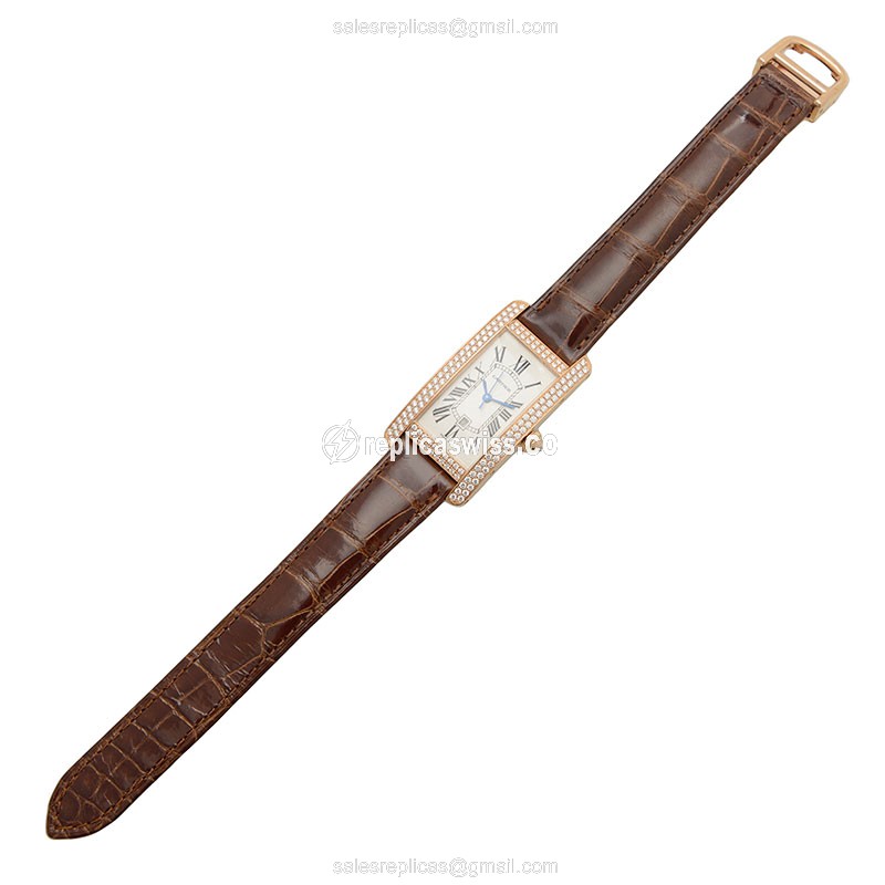 Cartier WB704751 TANK Automatic 18kt Rose Gold & Diamonds