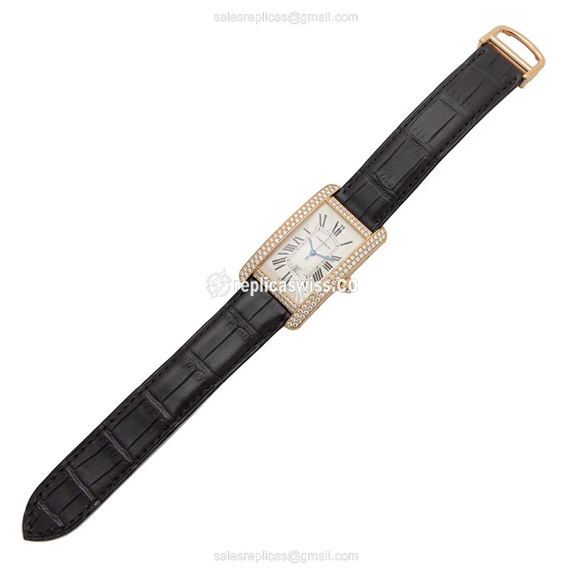 Cartier WB704851 TANK Automatic 18kt Rose Gold & Diamonds