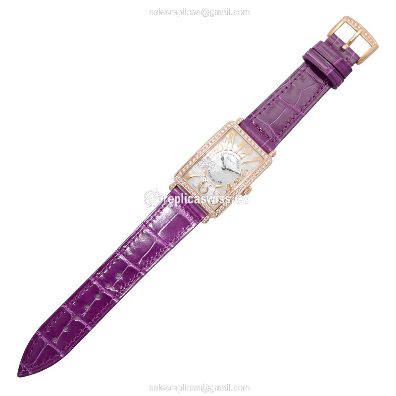 Franck Muller 952 QZ REL MOP D 1R CD8 NI (5N) LONG ISLAND Quartz 18kt Rose Gold & Diamonds