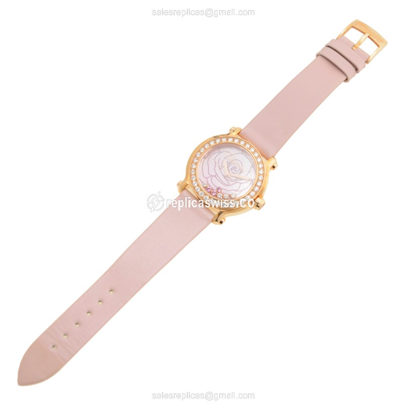 Chopard 277473-5011 HAPPY SPORT Quartz 18kt Rose Gold & Diamonds