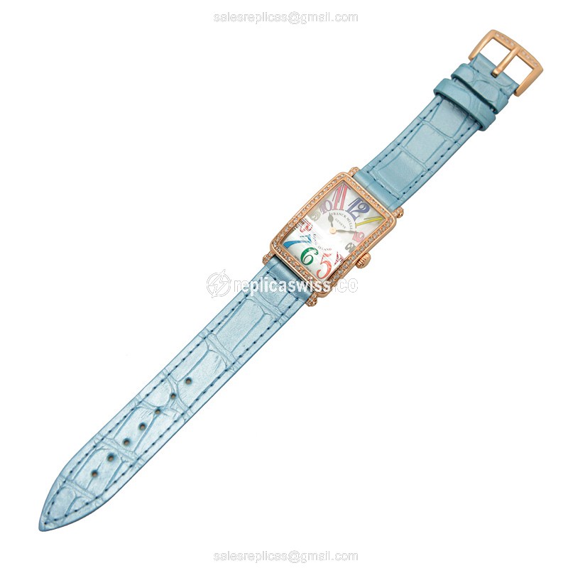 Franck Muller 902 QZ COL DRM MOP D 1R (5N) LONG ISLAND Quartz 18kt Rose Gold & Diamonds