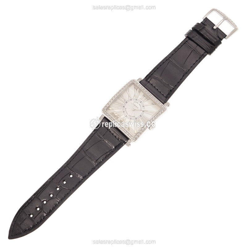 Franck Muller 6002 M B QZ REL R D 1R (OG) MASTER SQUARE Automatic 18kt White Gold & Diamond