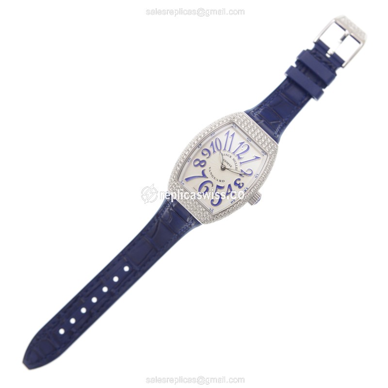 Franck Muller V 32 QZ D (AC.BU) VANGUARD Quartz Stainless Steel & Diamonds