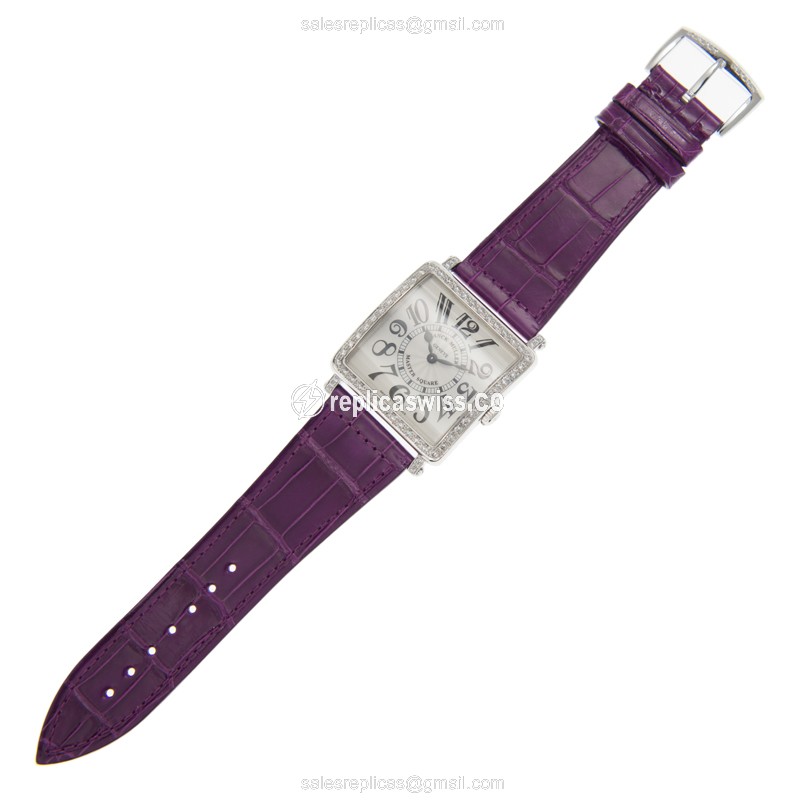 Franck Muller 6002 M B QZ V D 1R (AC) MASTER SQUARE Quartz Stainless Steel & Diamonds