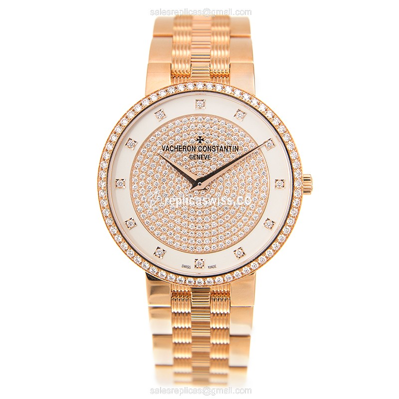 Vacheron Constantin 81576/V01R-9695 TRADITIONNELLE Manual Wind 18kt Rose Gold & Diamonds