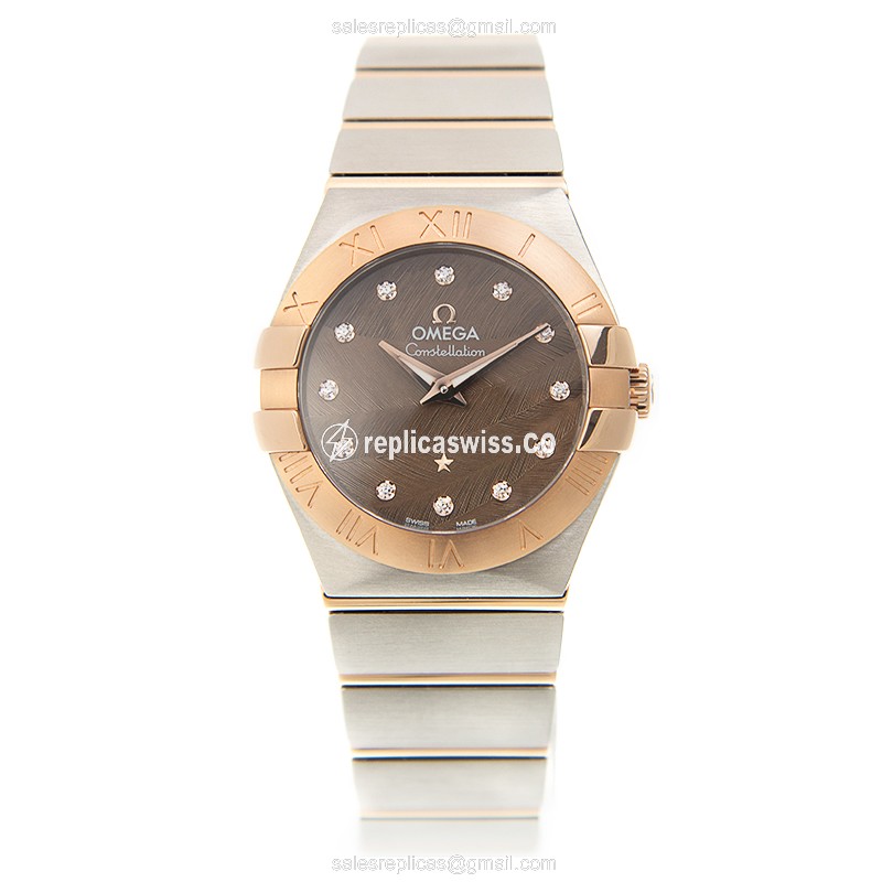 Omega 123.20.27.60.63.003 CONSTELLATION Quartz 18kt Rose Gold & Steel