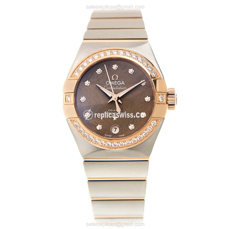 Omega 123.25.27.20.63.001 CONSTELLATION Automatic 18kt Rose Magic & Diamond