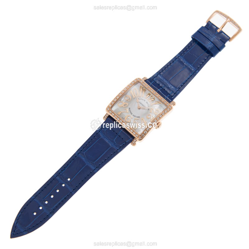 Franck Muller 6002 M B QZ REL MOP V D 1R (5N) MASTER SQUARE Quartz 18kt Rose Gold & Diamonds
