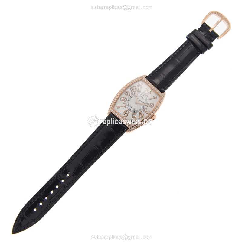 Franck Muller 7502 QZ REL D 1R (5N) CINTREE CURVEX Quartz 18kt Rose Gold & Diamonds