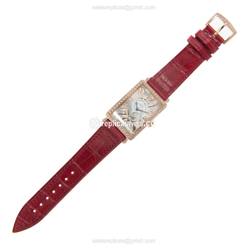 Franck Muller 952 QZ REL MOP D 1R (5N) LONG ISLAND Quartz 18kt Rose Gold & Diamonds