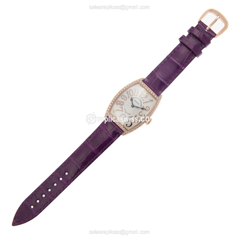 Franck Muller 2852 QZ REL D 1R CD8 (5N) CINTREE CURVEX Quartz 18kt Rose Gold & Diamonds