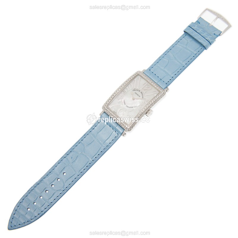 Franck Muller 1002 QZ REL MOP D (AC) LONG ISLAND Quartz Stainless Steel & Diamonds