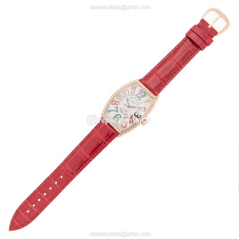 Franck Muller 5850 M SC COL DRM D 1R (5N) CINTREE CURVEX Automatic 18kt Rose Gold & Diamonds