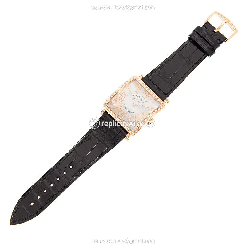 Franck Muller 6002 M B QZ REL R MOP D 1R (5N) MASTER SQUARE Quartz 18kt Rose Gold & Diamonds